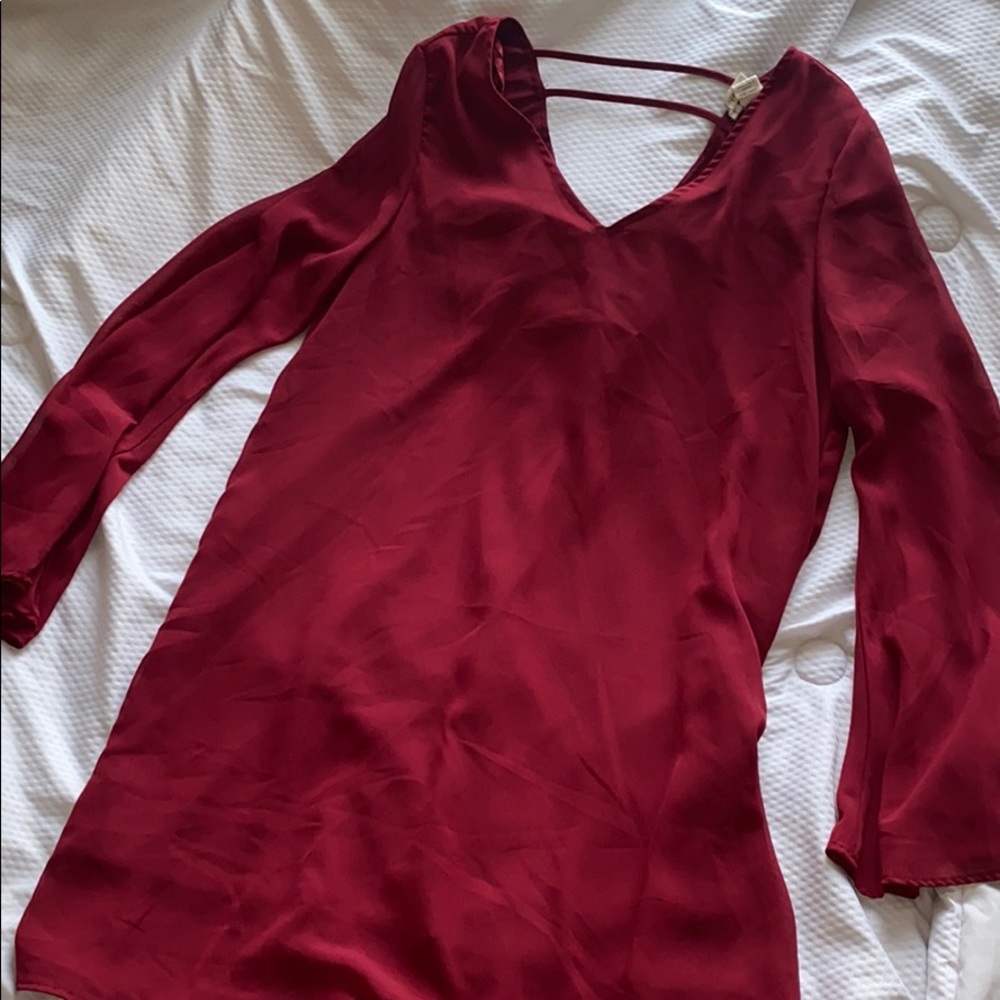 Maroon Sheer Dress